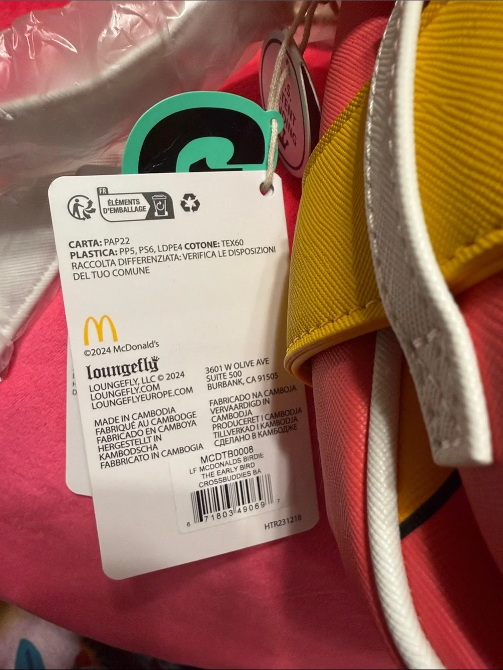 Loungefly McDonalds Birdie Character Crossbody Bag